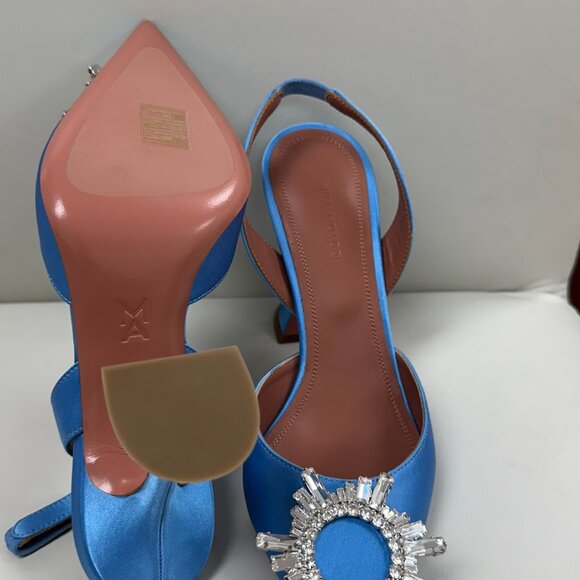 Amina Muaddi Begum Slingback Pumps (Light Blue, 36.5) - Picture 2 of 2